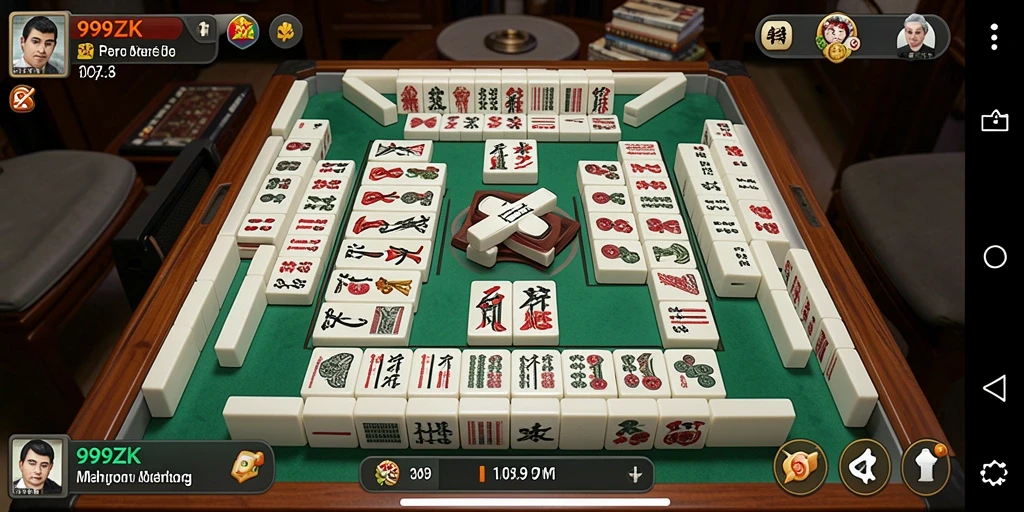 Tampilan gameplay Mahjong dalam 999ZK yang menantang dan seru.