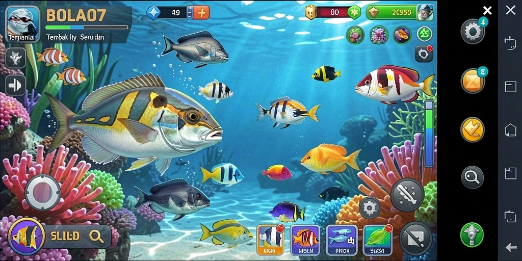 Screenshot menampilkan gameplay seru Tembak Ikan di BOLA07.