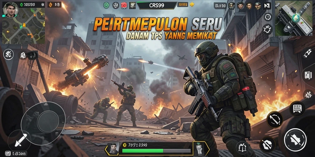 Gameplay seru CRS99 dengan aksi tembak-menembak yang intens.