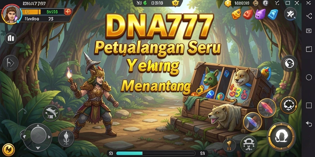 Screenshot utama DNA777 menunjukkan aksi seru dalam petulangan.