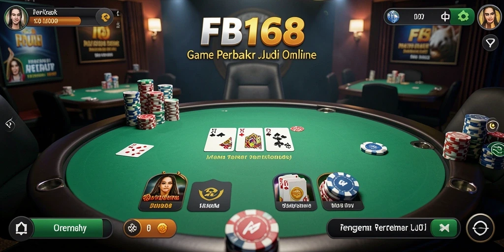 Gameplay Poker yang menarik di aplikasi FB168, sempurna untuk penggemar judi.