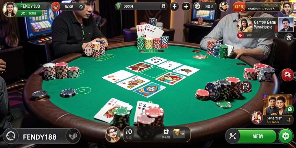 Tampilan menarik dari gameplay Poker yang mengasyikkan.
