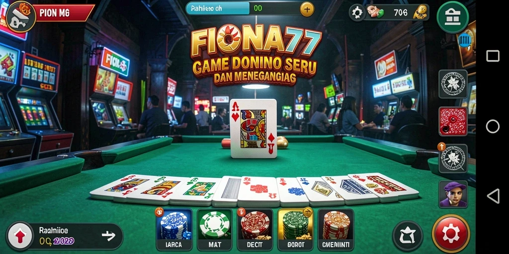 Tampilan menarik dari gameplay Domino FIONA77.