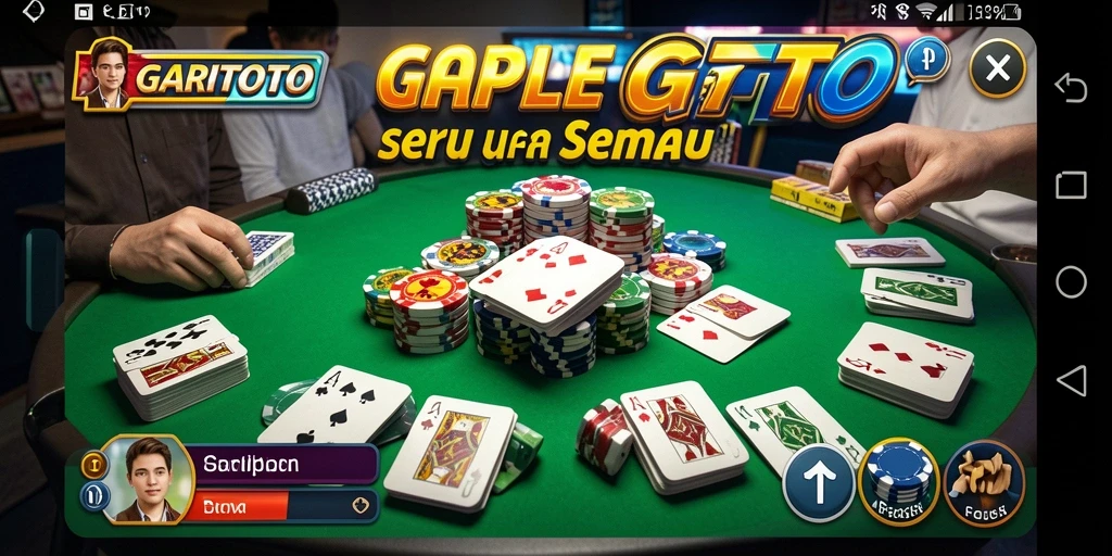 Tampilan gameplay seru GARITOTO dengan suasana Gaple yang kental.