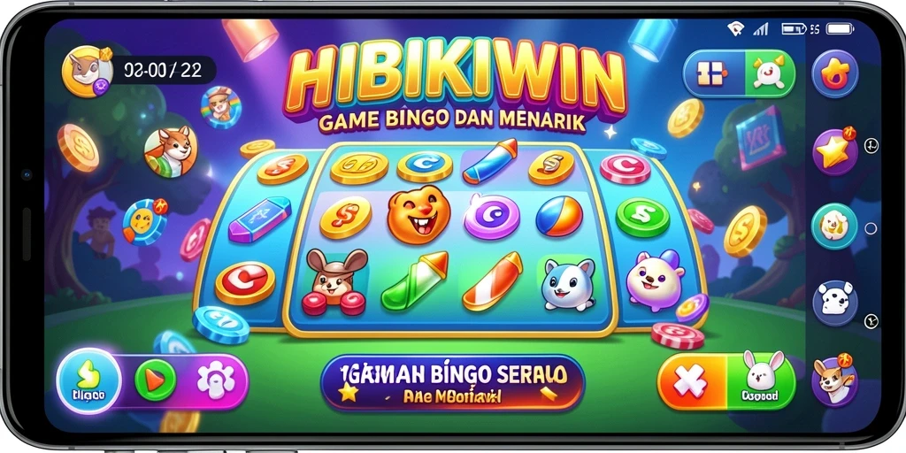 Tampilan gameplay seru dari HIBIKIWIN dengan bingo yang menarik.