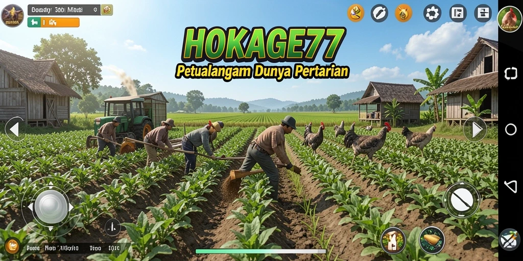 Tangkapan layar HOKAGE77 menampilkan aktivitas bertani yang menyenangkan.