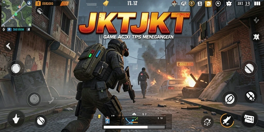 Tampilan gameplay menegangkan di JKTJKT dengan aksi seru.