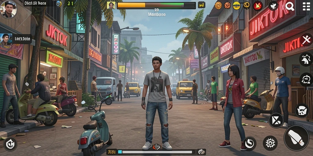 Tampilan gameplay JKTOK yang menawan dan interaktif.