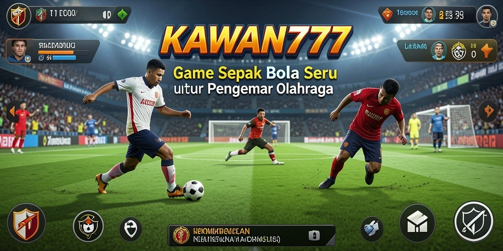Tampilan gameplay seru di lapangan sepak bola.
