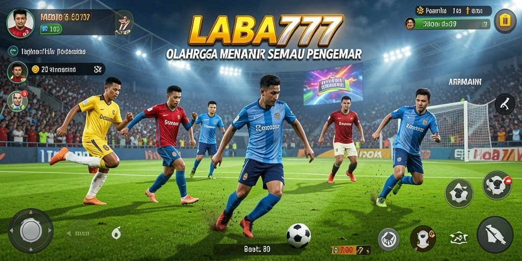 Tangkapan layar menunjukkan gameplay seru dalam pertandingan olahraga.