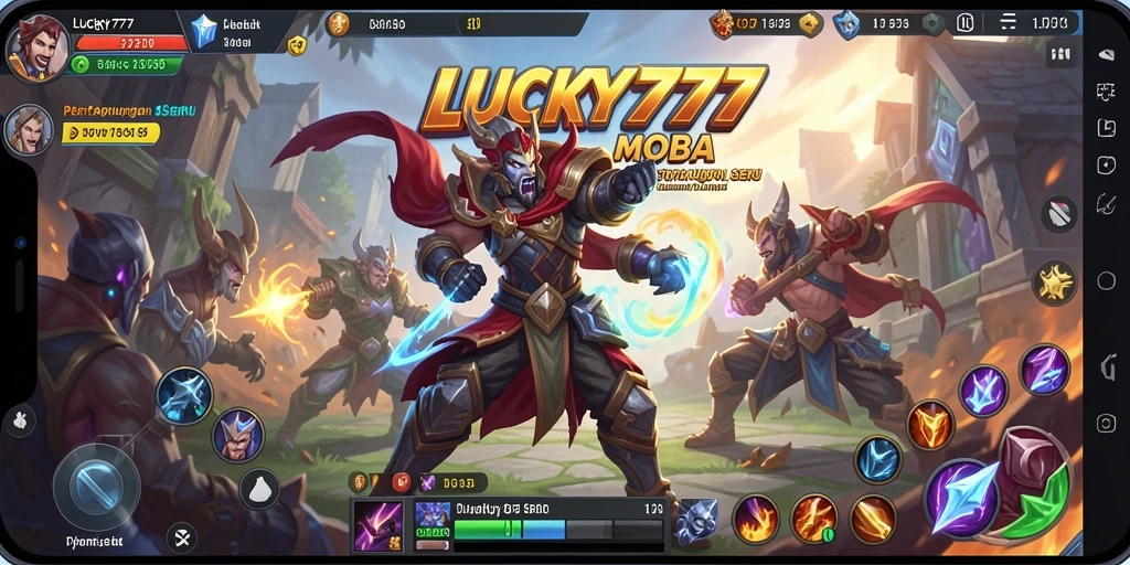 Tampilan gameplay seru di dalam <strong>LUCKY777</strong>, pertarungan hero yang mendebarkan.