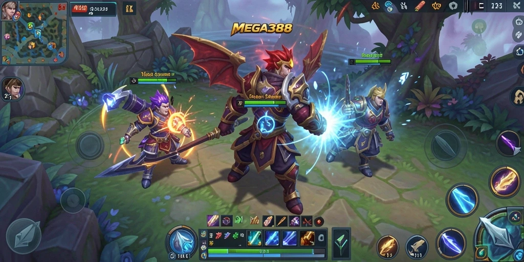 Tangkapan layar gameplay MEGA388 yang menampilkan pertarungan seru di dunia MMORPG.