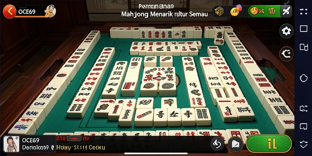 Tampilan gameplay Mahjong yang memukau dan menantang.