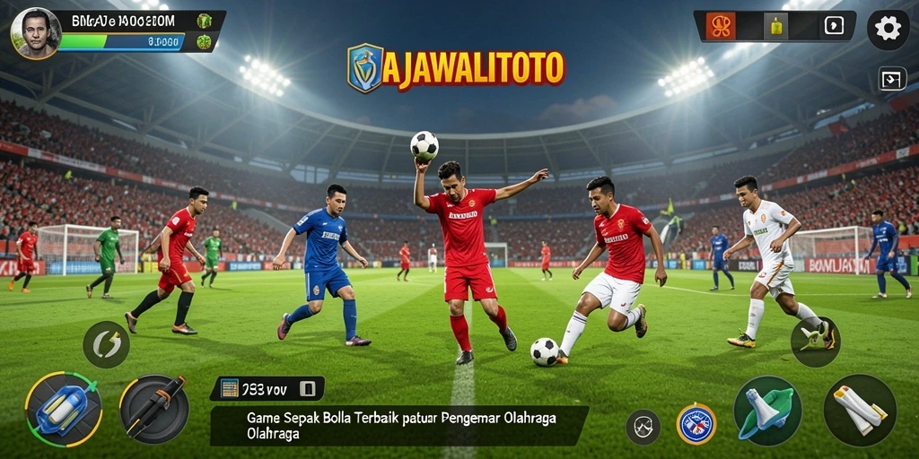 Tampilan gameplay <strong>RAJAWALITOTO</strong> yang seru dan realistis dalam pertandingan sepak bola.