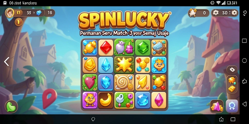 Menampilkan gameplay menarik dalam permainan Match-3 yang seru.