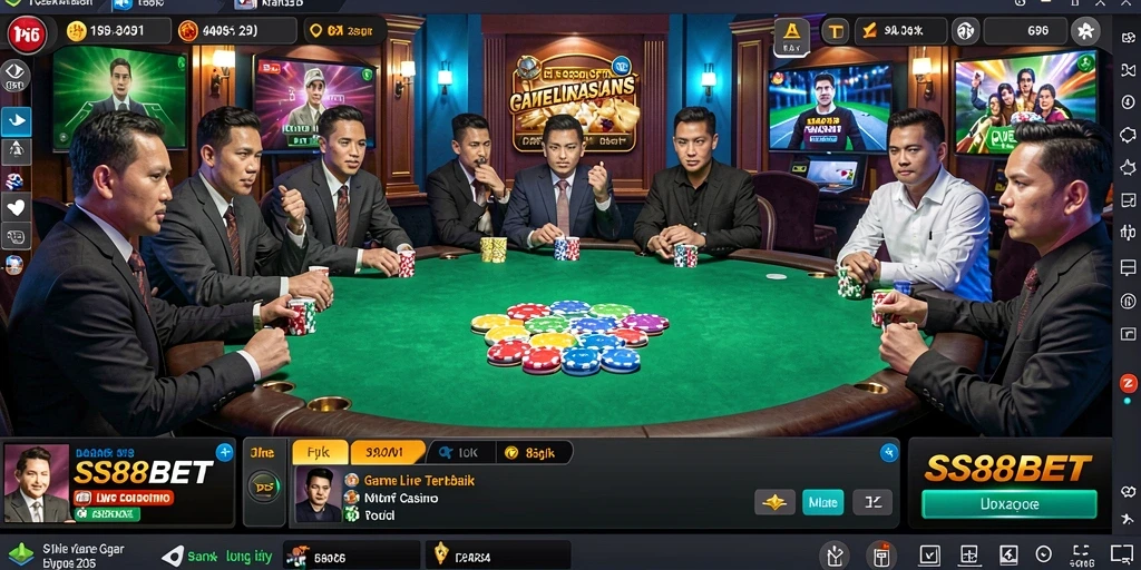 Tampilan gameplay Live Casino yang menegangkan dan interaktif.