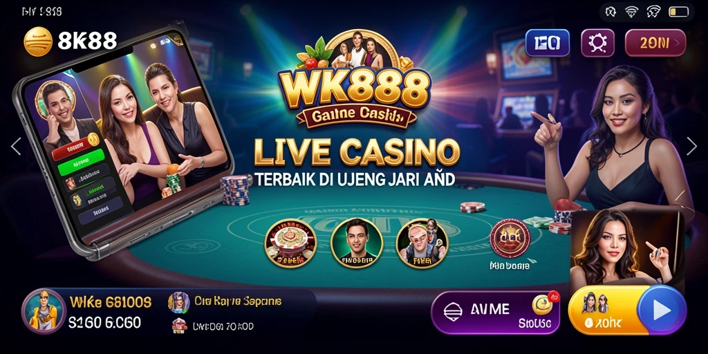 Tampilan gameplay Live Casino yang menarik di aplikasi WK888.